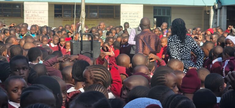 Student receiving a uniform