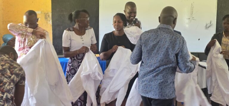 Student receiving a uniform