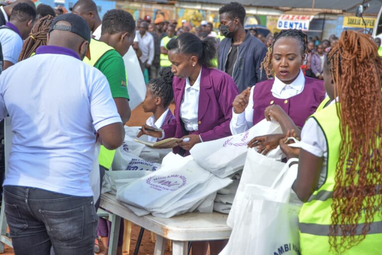 Student receiving a uniform