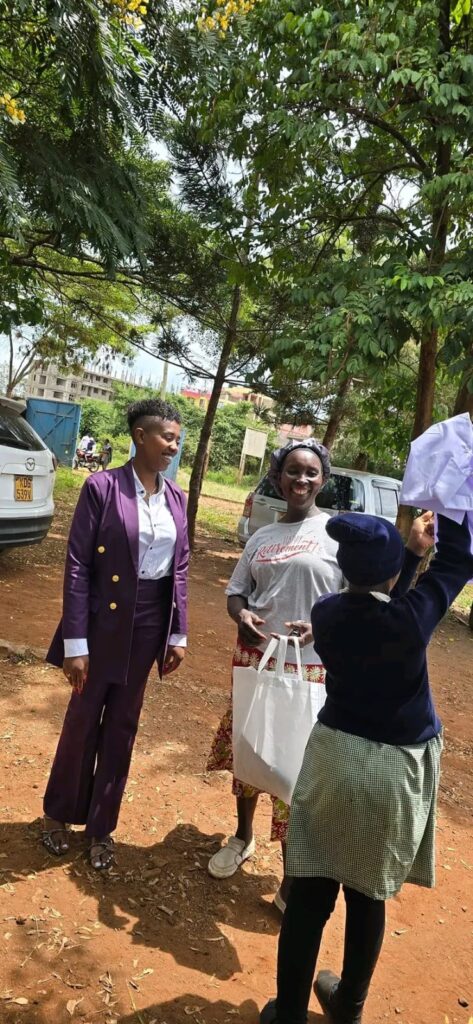 Student receiving a uniform