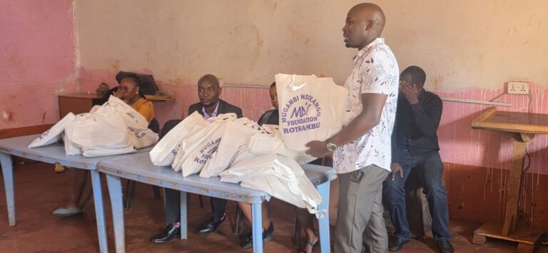 Student receiving a uniform