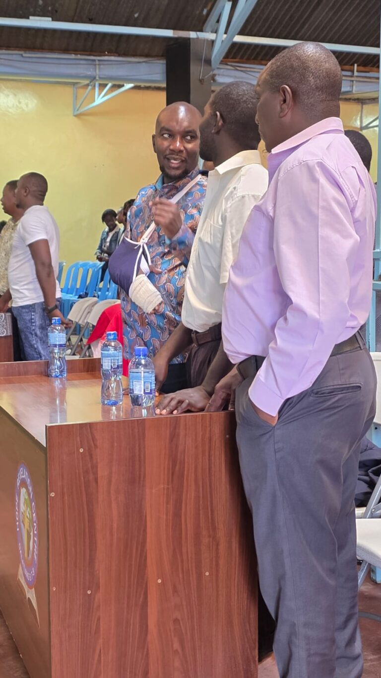 Student receiving a uniform